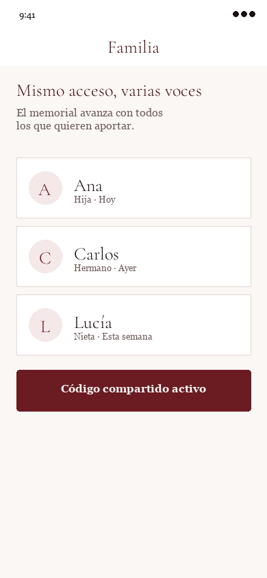 Acceso familiar compartido